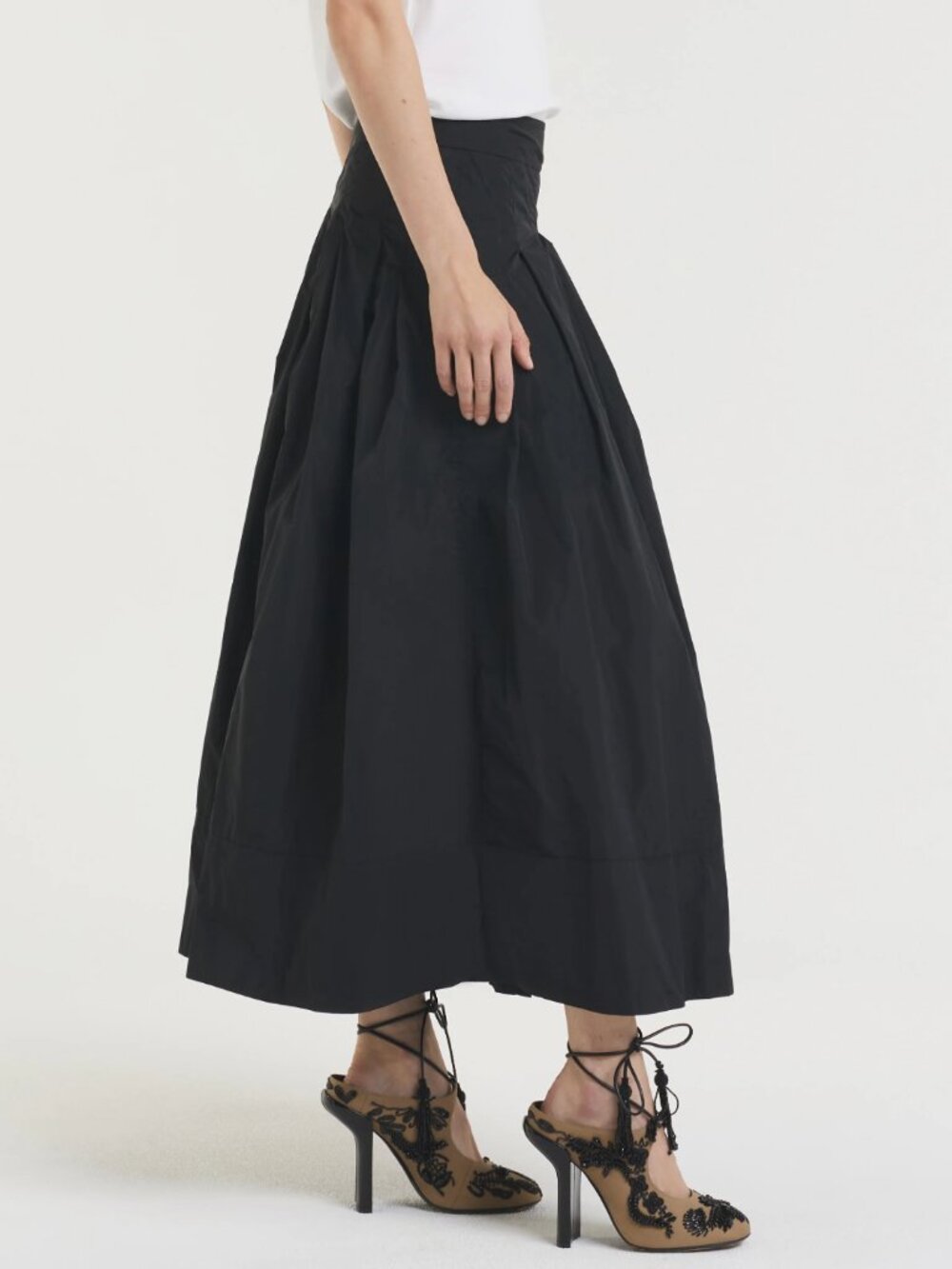 Pauw Amsterdam Black Box-Pleated Midi Skirt Size 2